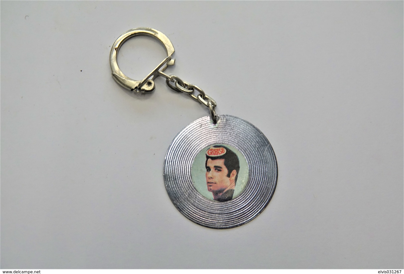 Vintage KEYCHAIN : GREASE LP VINYL - RaRe - 1980's - Porte-cles - Porte-clefs