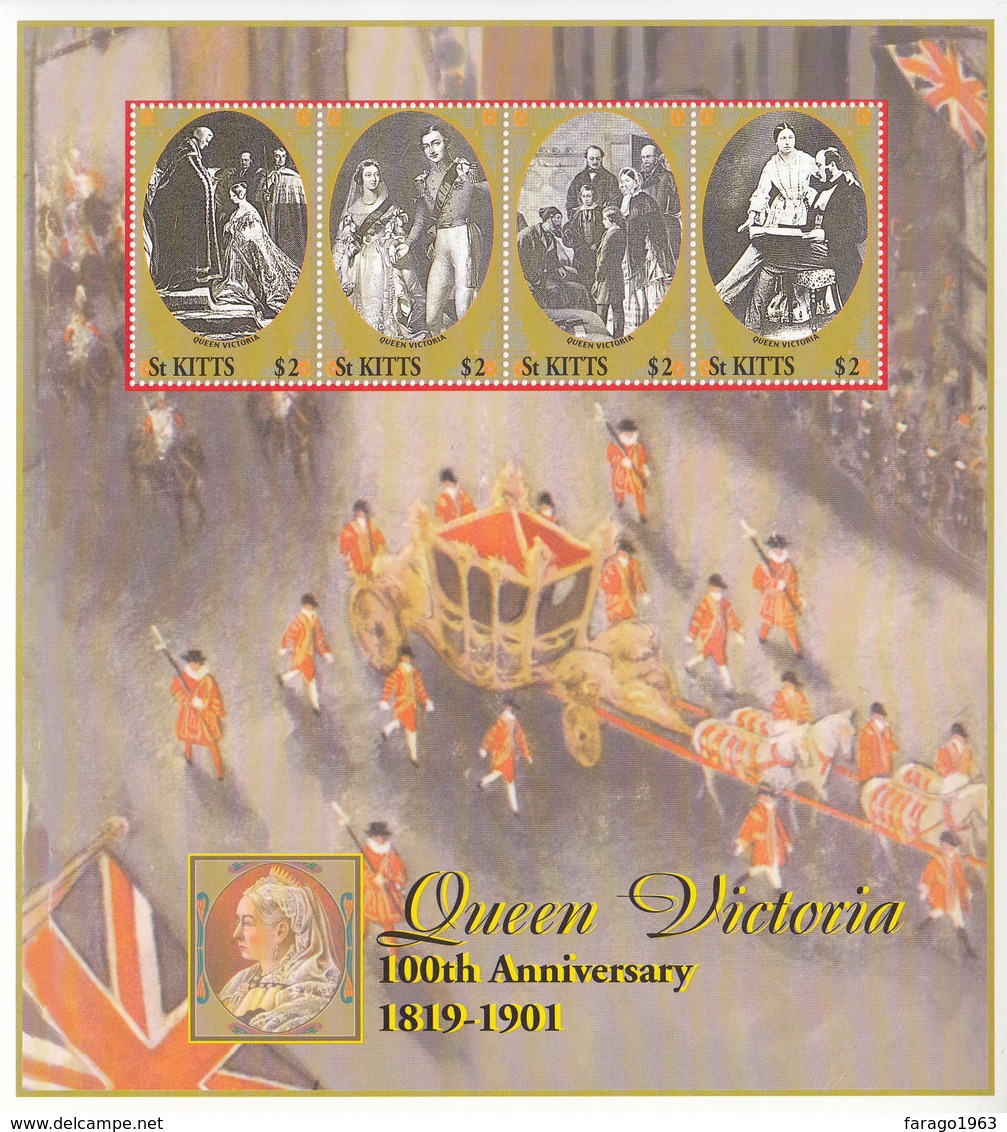 2001 St. Kitts Queen Victoria Complete Set Of 2  Sheets MNH - St.Kitts And Nevis ( 1983-...)