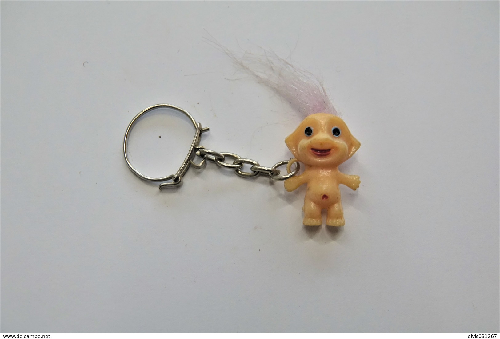 Vintage KEYCHAIN : TROLL PURPLE HAIR - RaRe - 1980's - Porte-cles - Porte-clefs