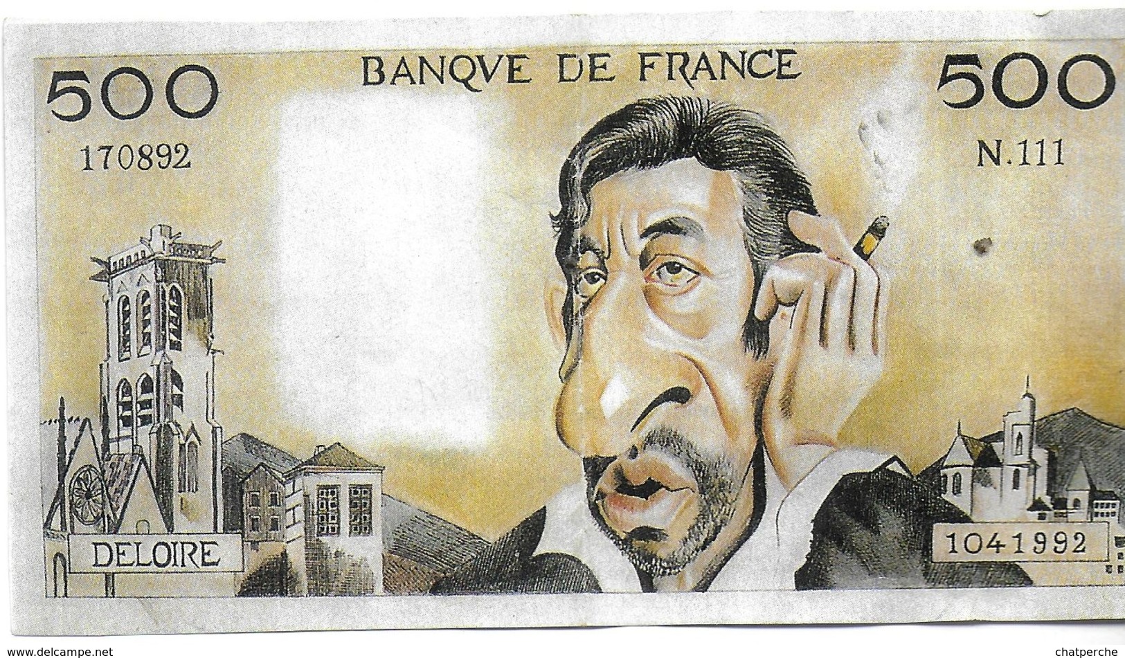 BILLET FAUX FICTIF BILLET REPRÉSENTANT SERGE GAINSBOURG   POUR COLLECTIONNEUR - Fictifs & Spécimens