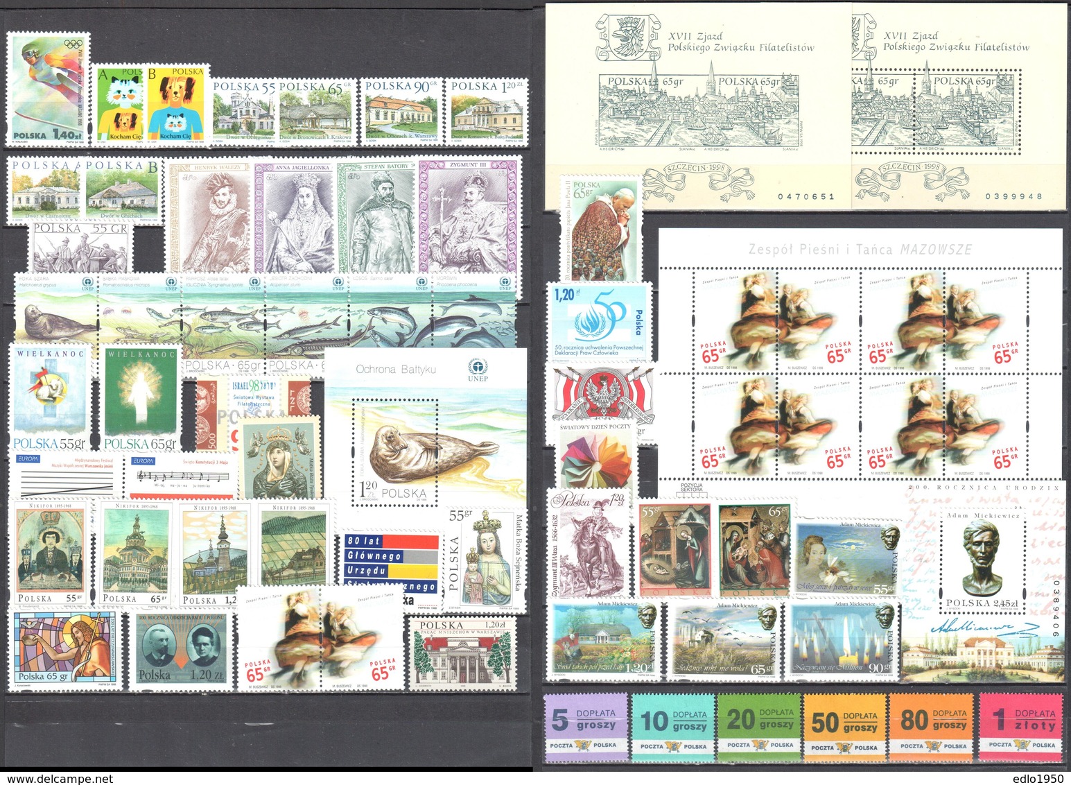 Poland 1998 Year Set - MNH(**) - Postfrisch - Full Years