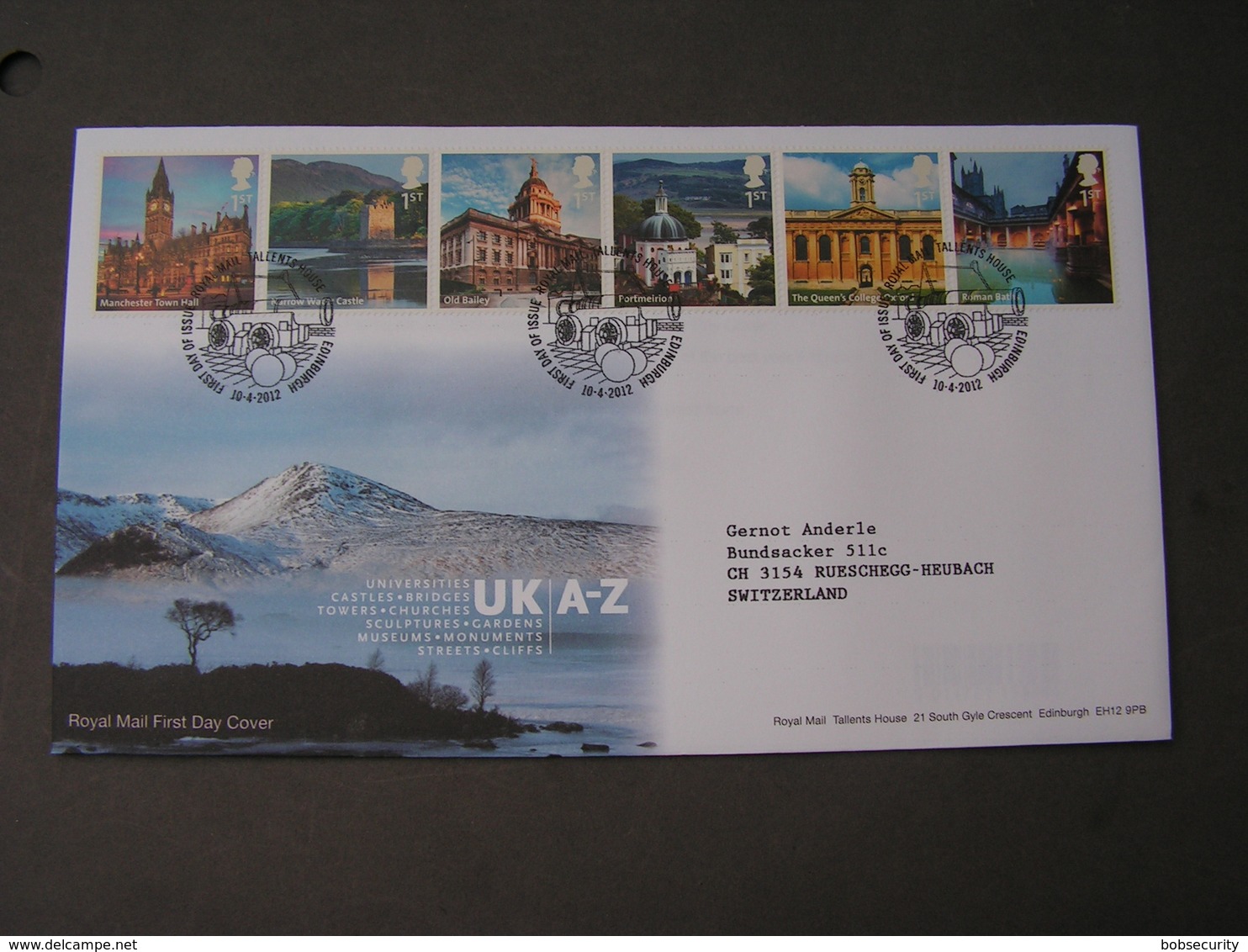 GB FDC 2012  UK - 2011-2020 Dezimalausgaben