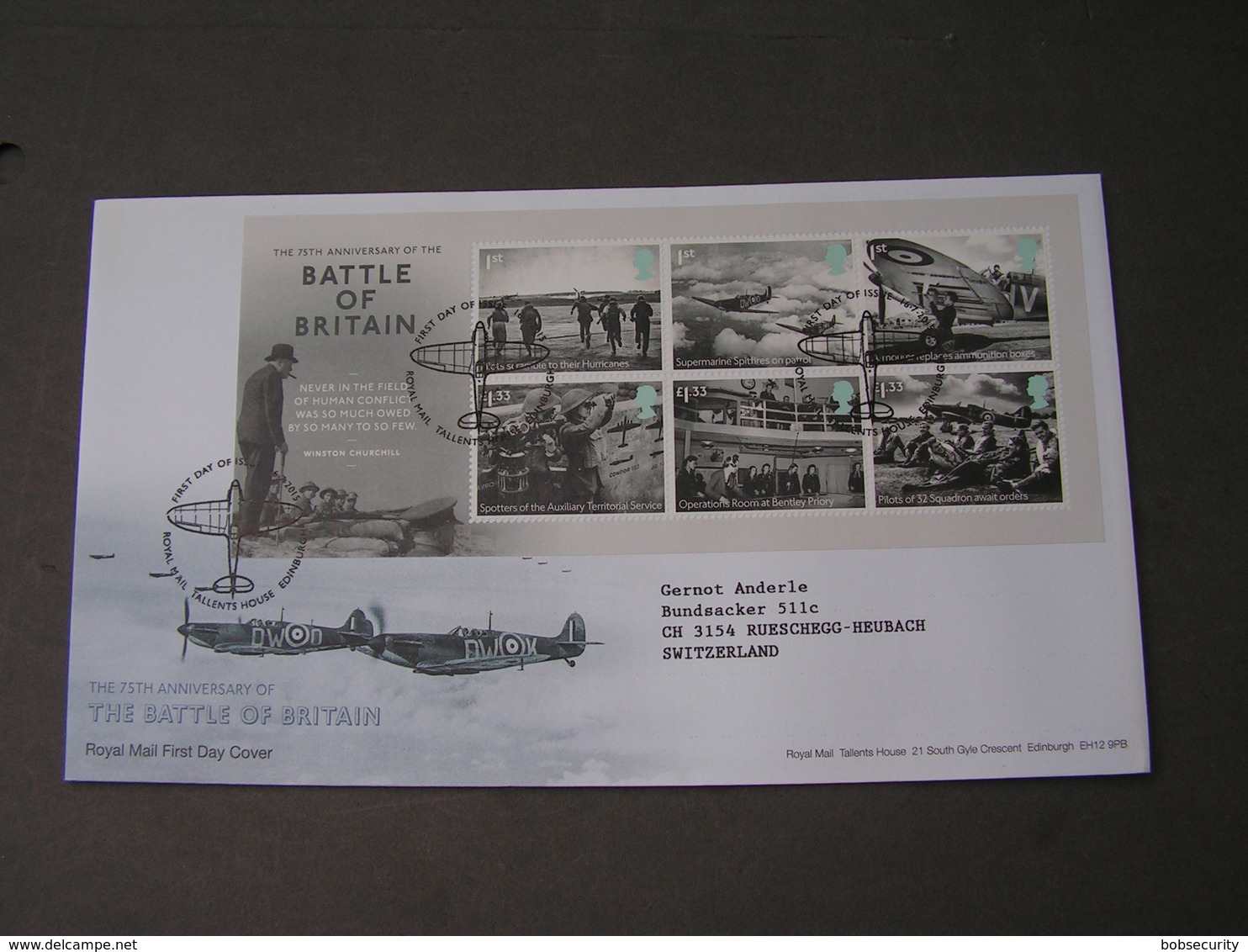 GB FDC 2015 Battel Of Britain - Blocks & Kleinbögen