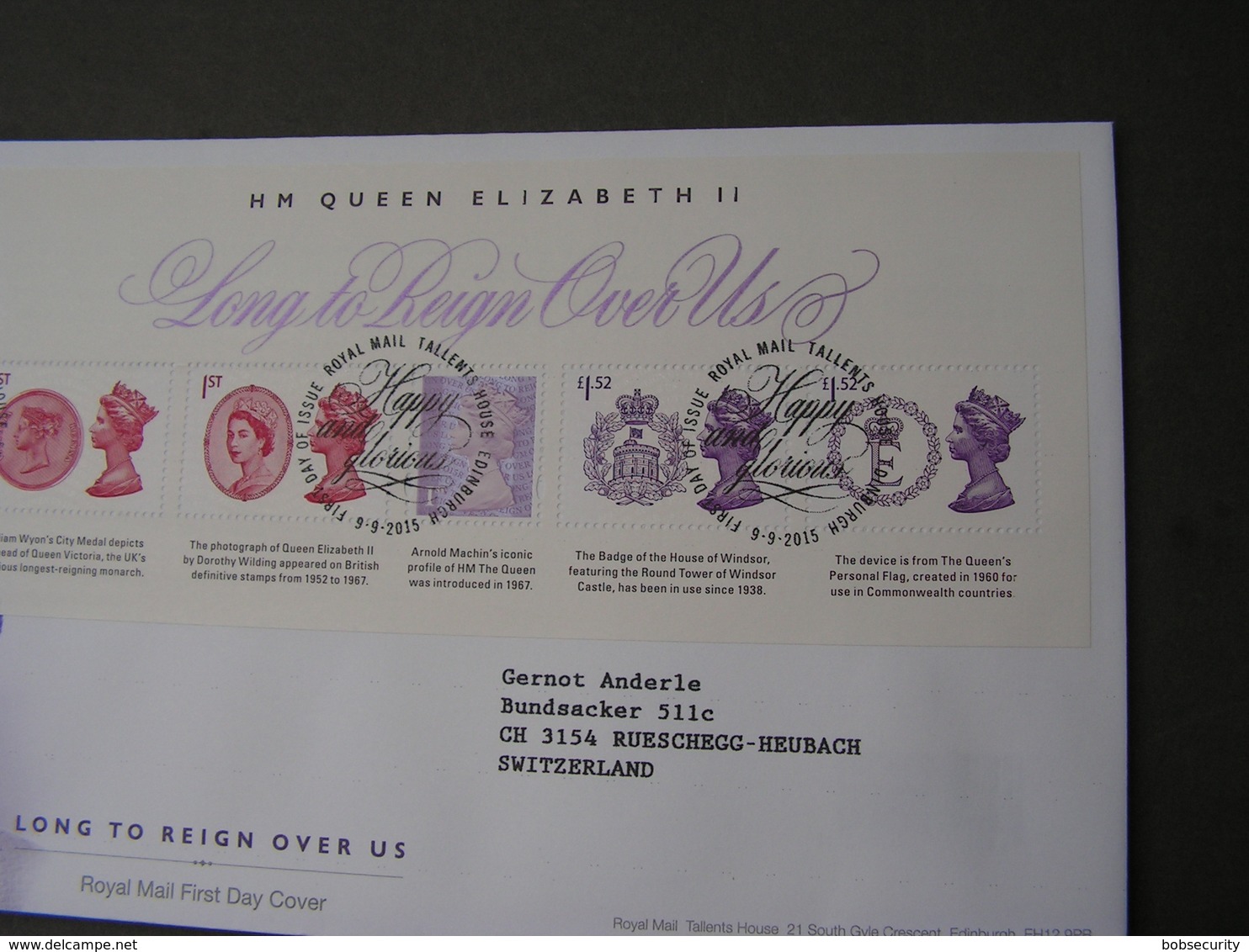 GB FDC 2015 HM - Blocks & Kleinbögen