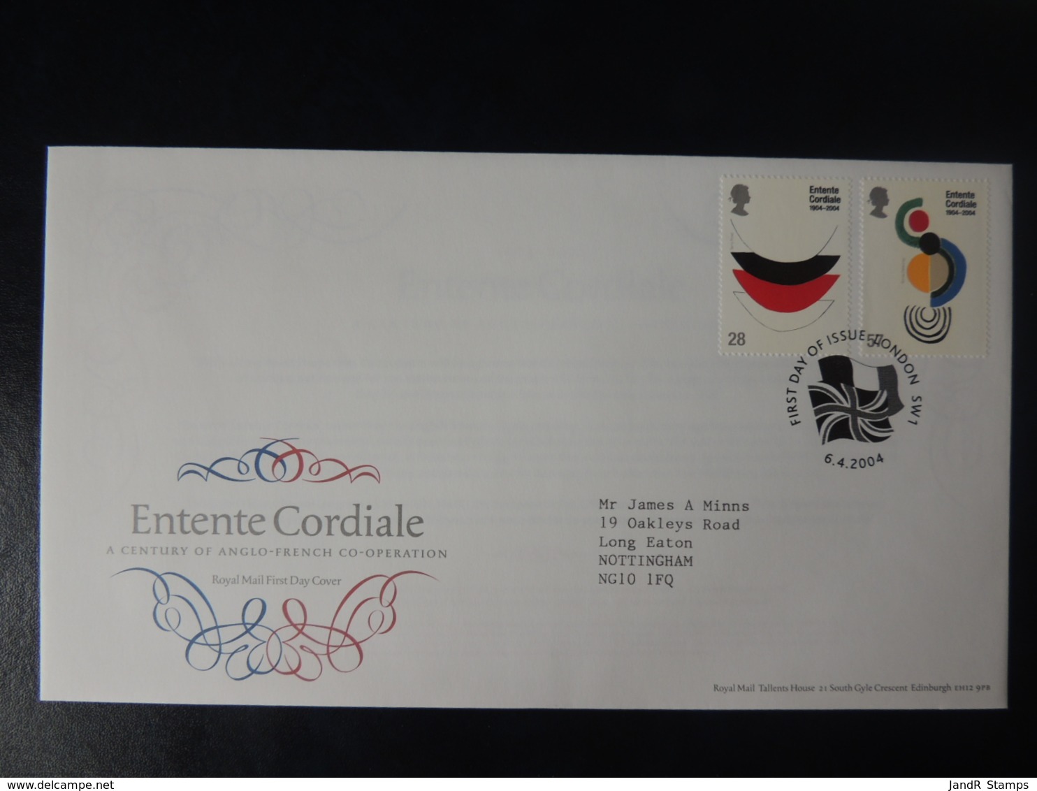 GB 2004 FDC - Entente Cordiale London SW1 Postmark First Day Cover - 2001-2010 Decimal Issues