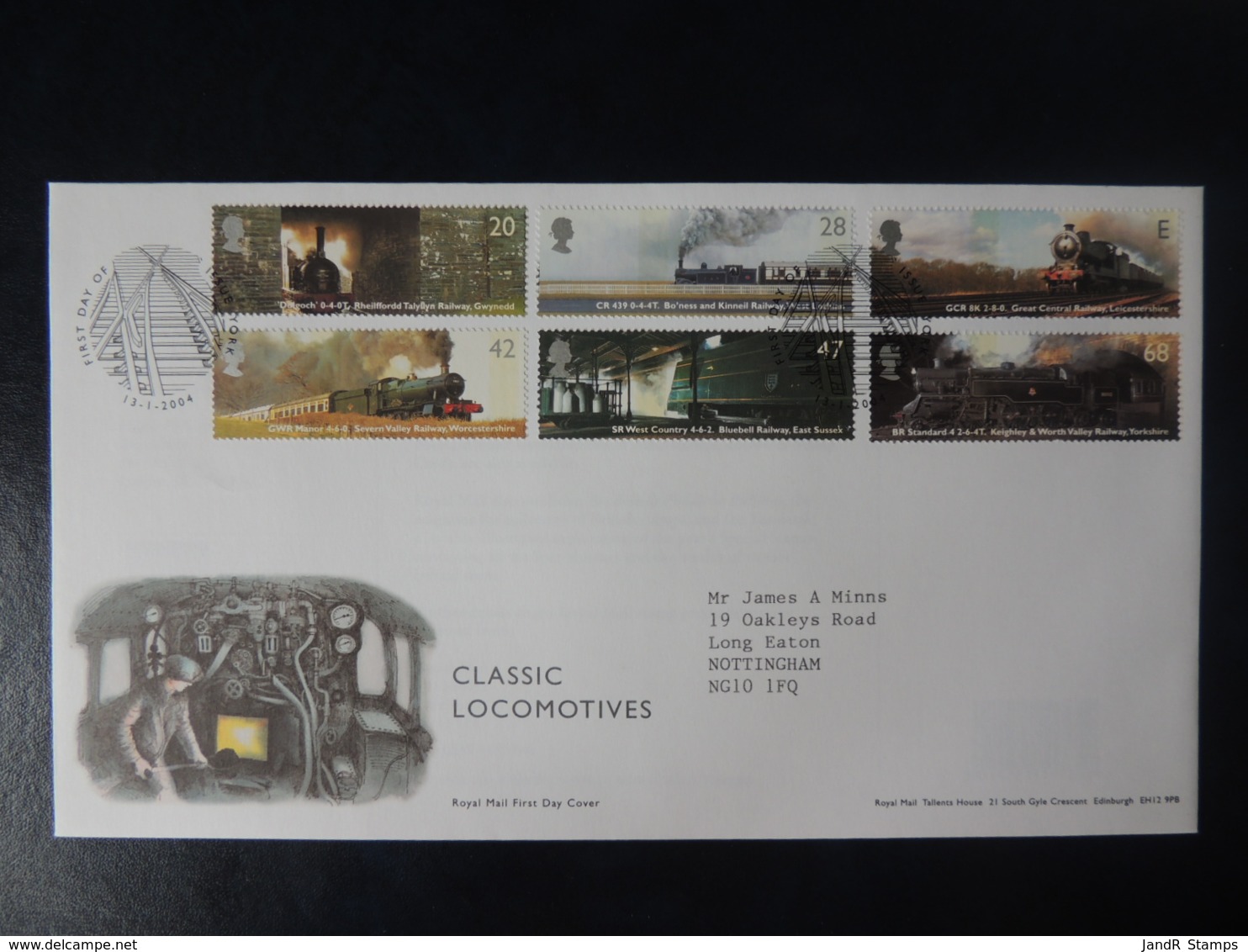 GB 2004 FDC - Classic Locomotives York Postmark Railways Trains - 2001-2010 Decimal Issues