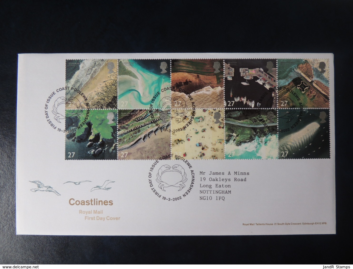 GB 2002 FDC - Coastlines Poolewe Postmark Aerial Views - 2001-2010 Decimal Issues