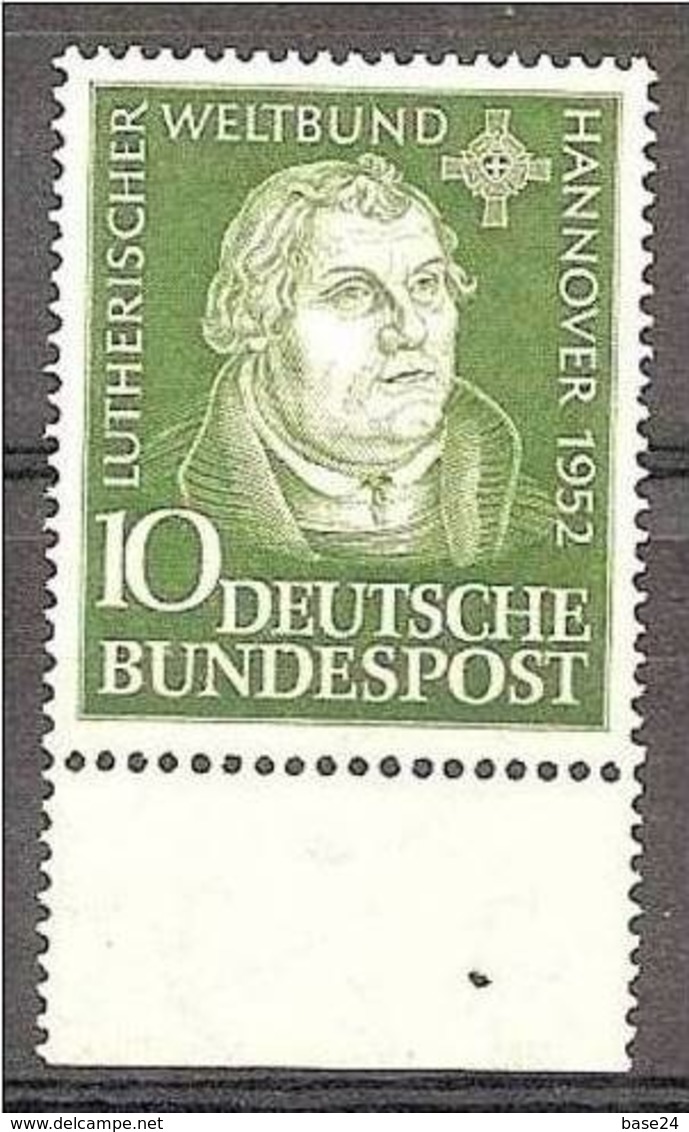 1952 GERMANIA GERMANY CONGRESSO LUTERANO HANNOVER LUTHERAN CONGRESS Serie MNH** Con Bordo - Teologi