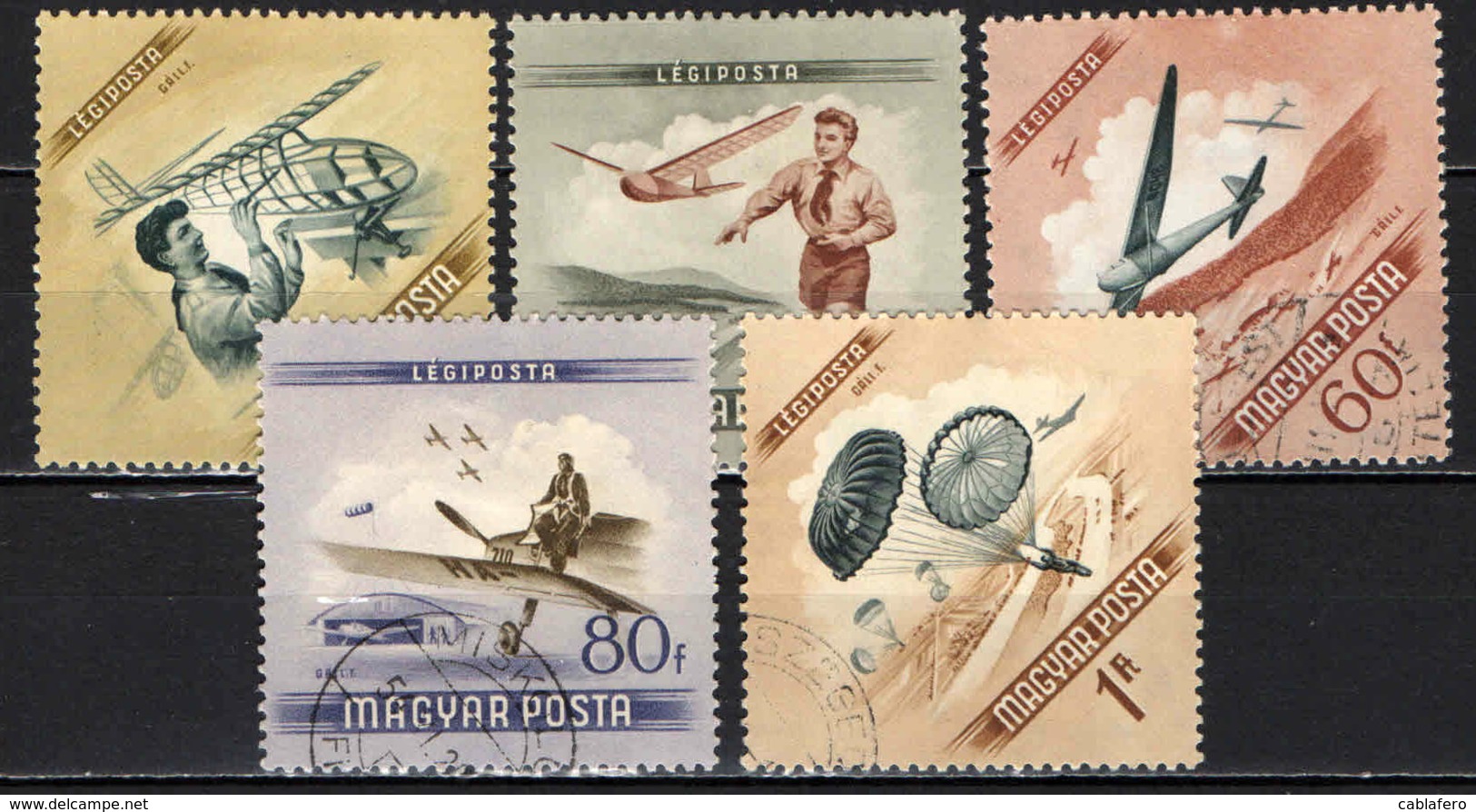 UNGHERIA - 1954 - GIORNATA DELL'AVIAZIONE - USATI - Usati