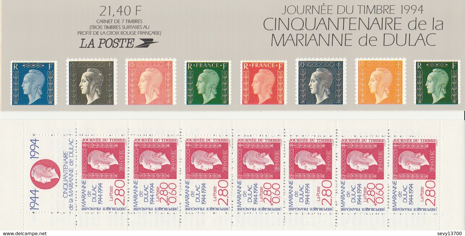 Cinquantenaire De La Marianne De Dulac - 1994 - Yet T N° BC2865 - Mi FR MH 34 - Journée Du Timbre