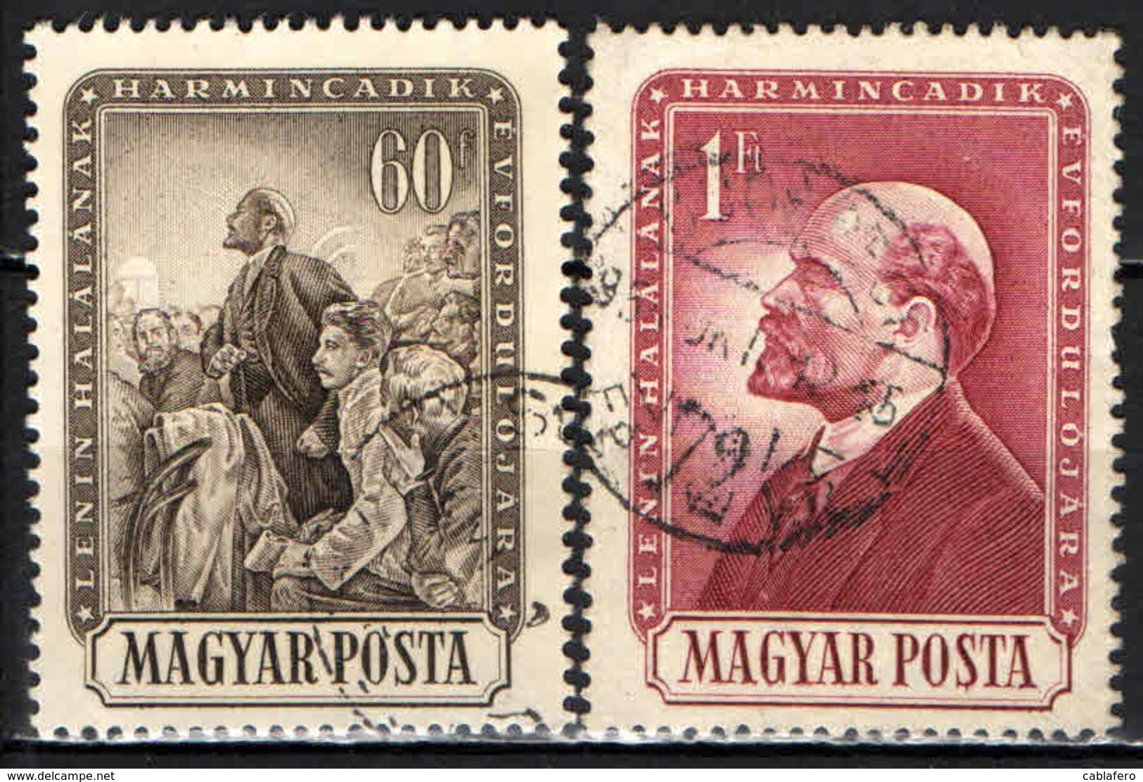 UNGHERIA - 1954 - 30° ANNIVERSARIO DELLA MORTE DI LENIN - USATI - Usati