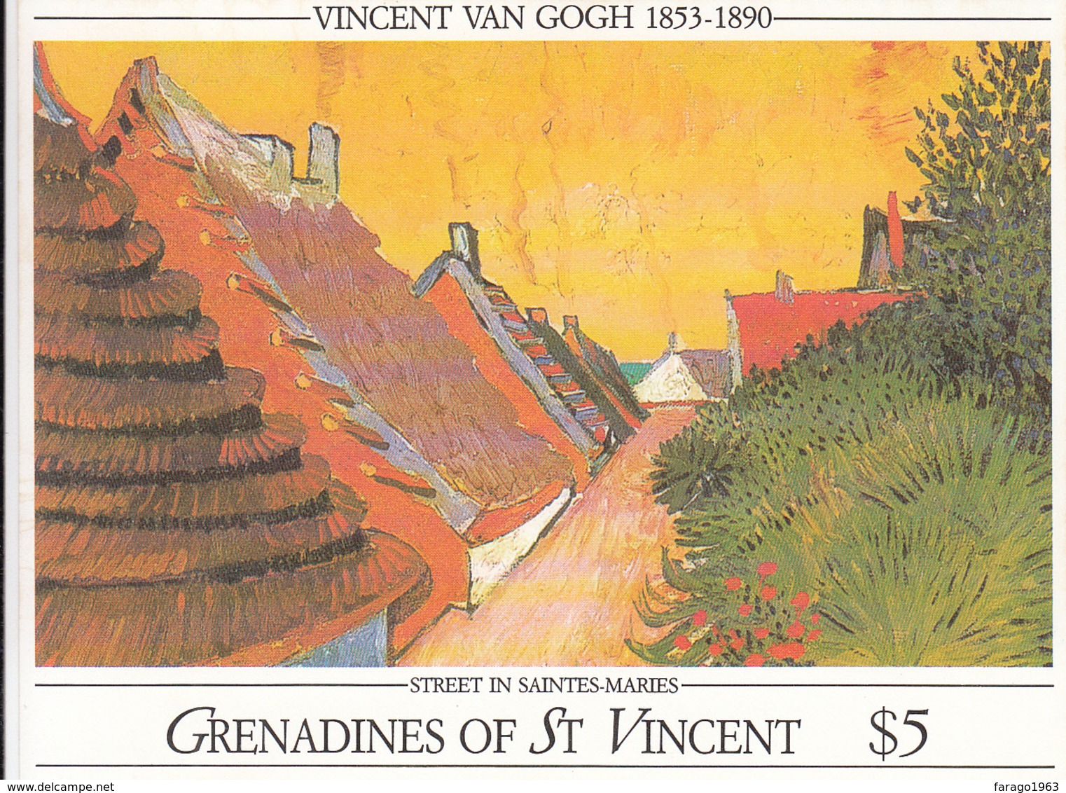 1991 St. Vincent  Grenadines Van Gogh Art Paintings Complete Set Of 4 Souvenir Sheets Complete MNH - St.Vincent Und Die Grenadinen