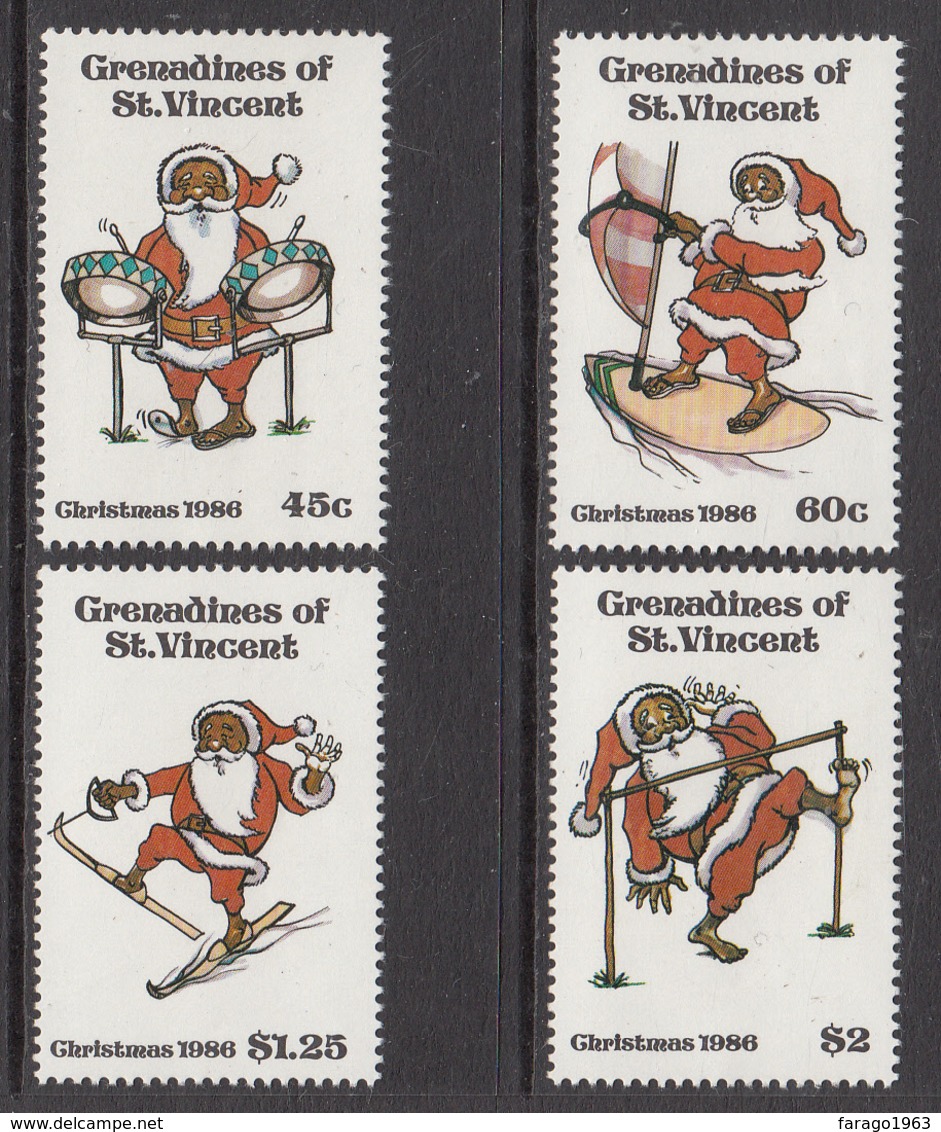 1986 St. Vincent  Grenadines Christmas Noel Navidad Music Steel Drums Dancing Complete Set Of 4  MNH - St.Vincent E Grenadine