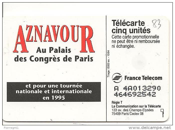 CARTE PUCE-PRIVEE-5U-Gn83-JG-10/94 -SO5-AZNAVOUR LE CONCERT-VIDE-TBE - 5 Einheiten