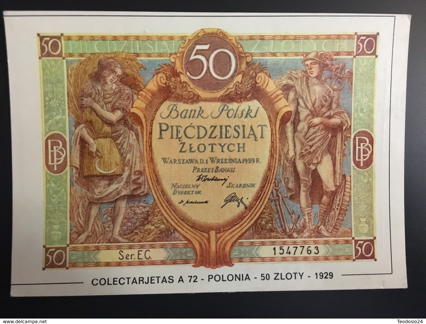 Billetes POLONIA - Monnaies (représentations)