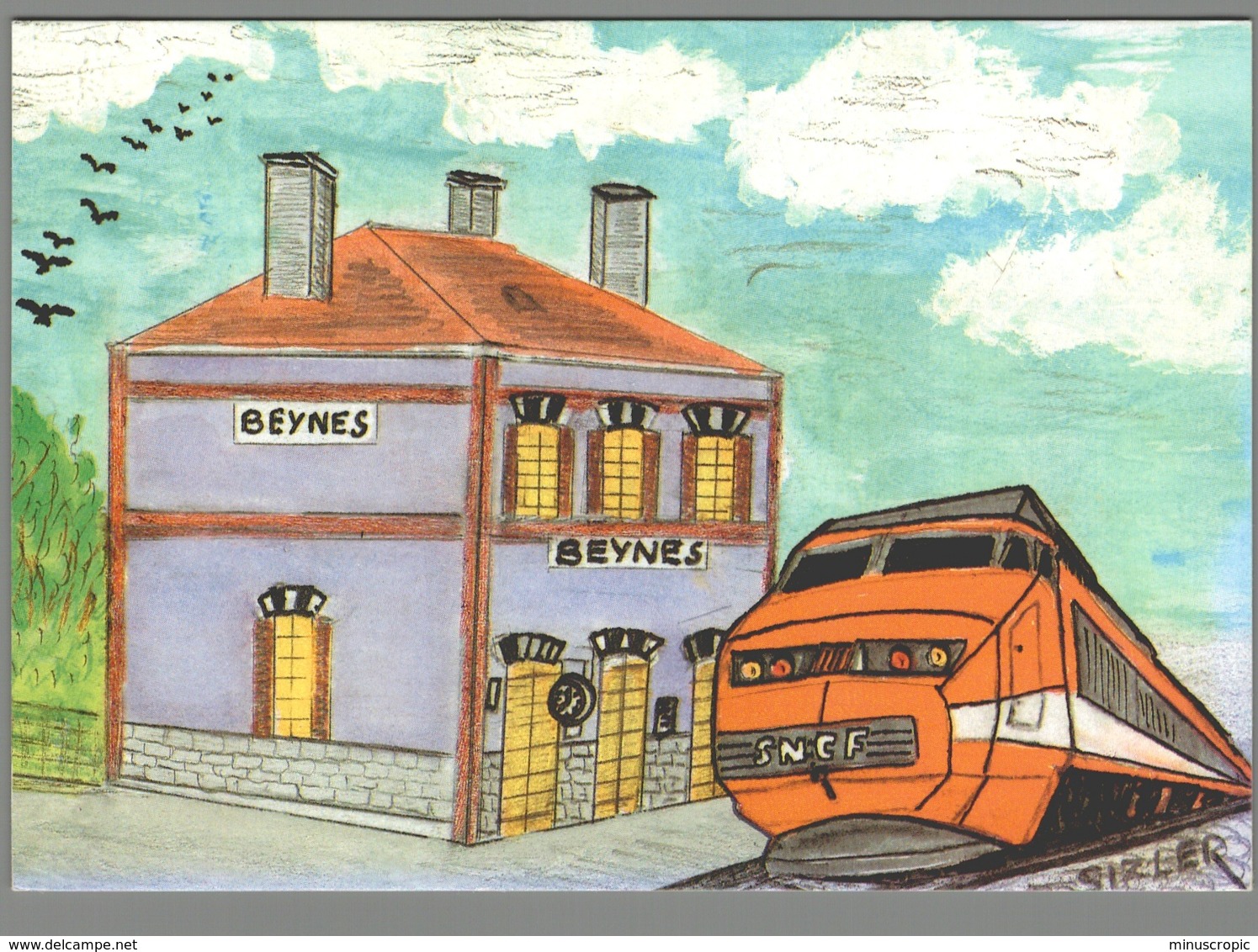 CPM 78 - Beynes - TGV En Gare De Beynes - Illustration De Jean Claude Sizler - Beynes