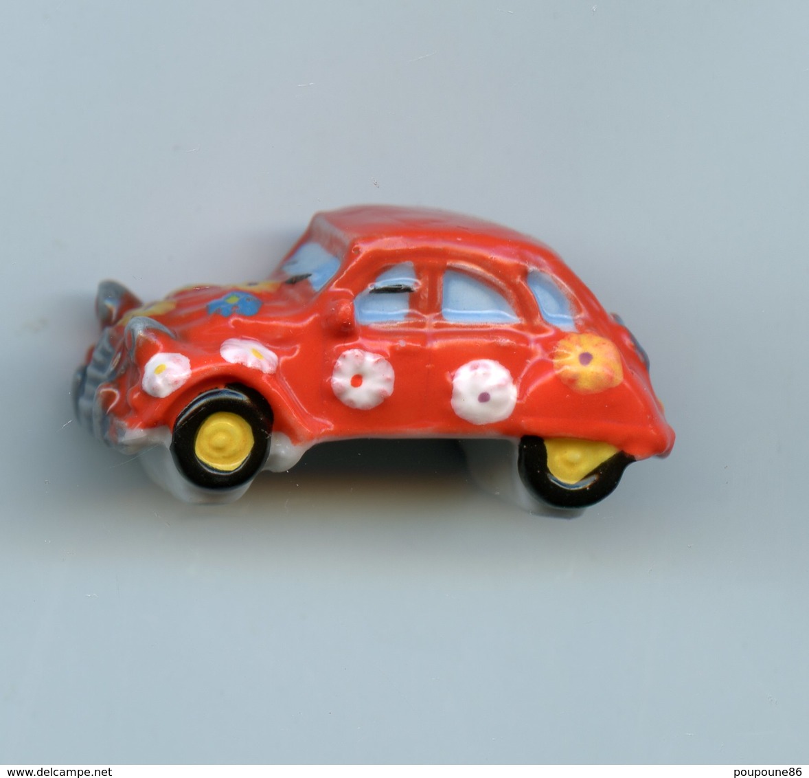 FEVE - FEVES - "AU FESTIVAL POP EN DEUCHE  ! " - 1968 - VOITURE  2 CV CITROEN  ROUGE AVEC FLEURS - Sonstige & Ohne Zuordnung