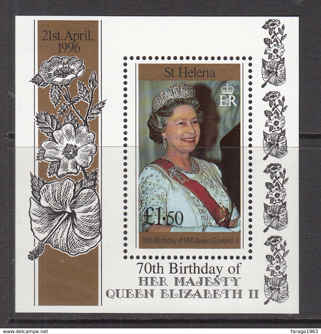 1996 St Helena QEII Birthday Souvenir Sheet MNH - Saint Helena Island