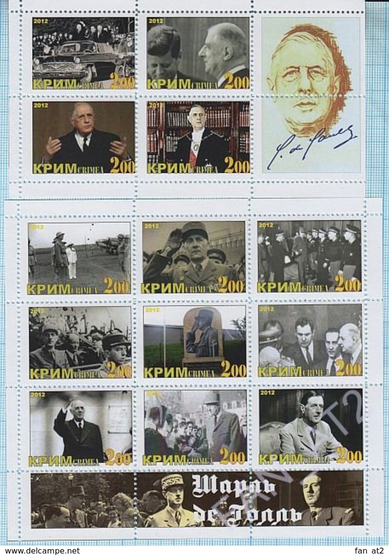 Crimea  / Stamps / Private Issue. Charles De Gaulle 2012. - Fantasy Labels