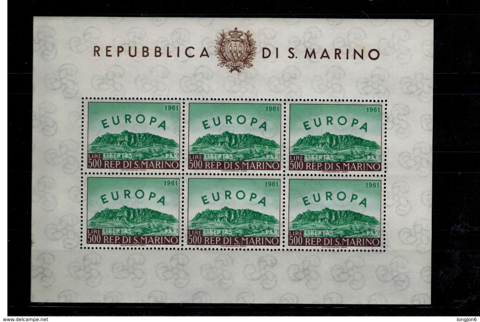 S. MARINO 1961 FOGLIETTO EUROPA MNH** - Blocchi & Foglietti