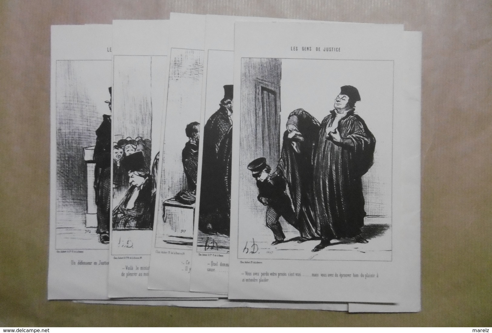 Justice Loi Avocats Huissier "LES GENS DE JUSTICE" Pochette De 7 REPRODUCTIONS D'Illustrations De Honoré DAUMIER - Sonstige & Ohne Zuordnung