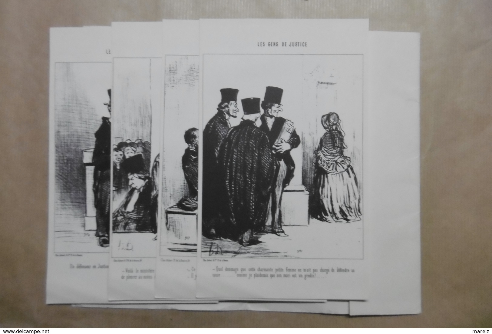 Justice Loi Avocats Huissier "LES GENS DE JUSTICE" Pochette De 7 REPRODUCTIONS D'Illustrations De Honoré DAUMIER - Sonstige & Ohne Zuordnung