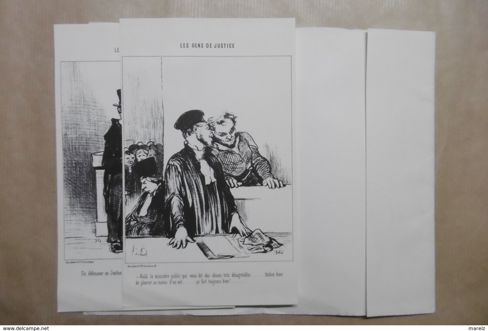 Justice Loi Avocats Huissier "LES GENS DE JUSTICE" Pochette De 7 REPRODUCTIONS D'Illustrations De Honoré DAUMIER - Sonstige & Ohne Zuordnung