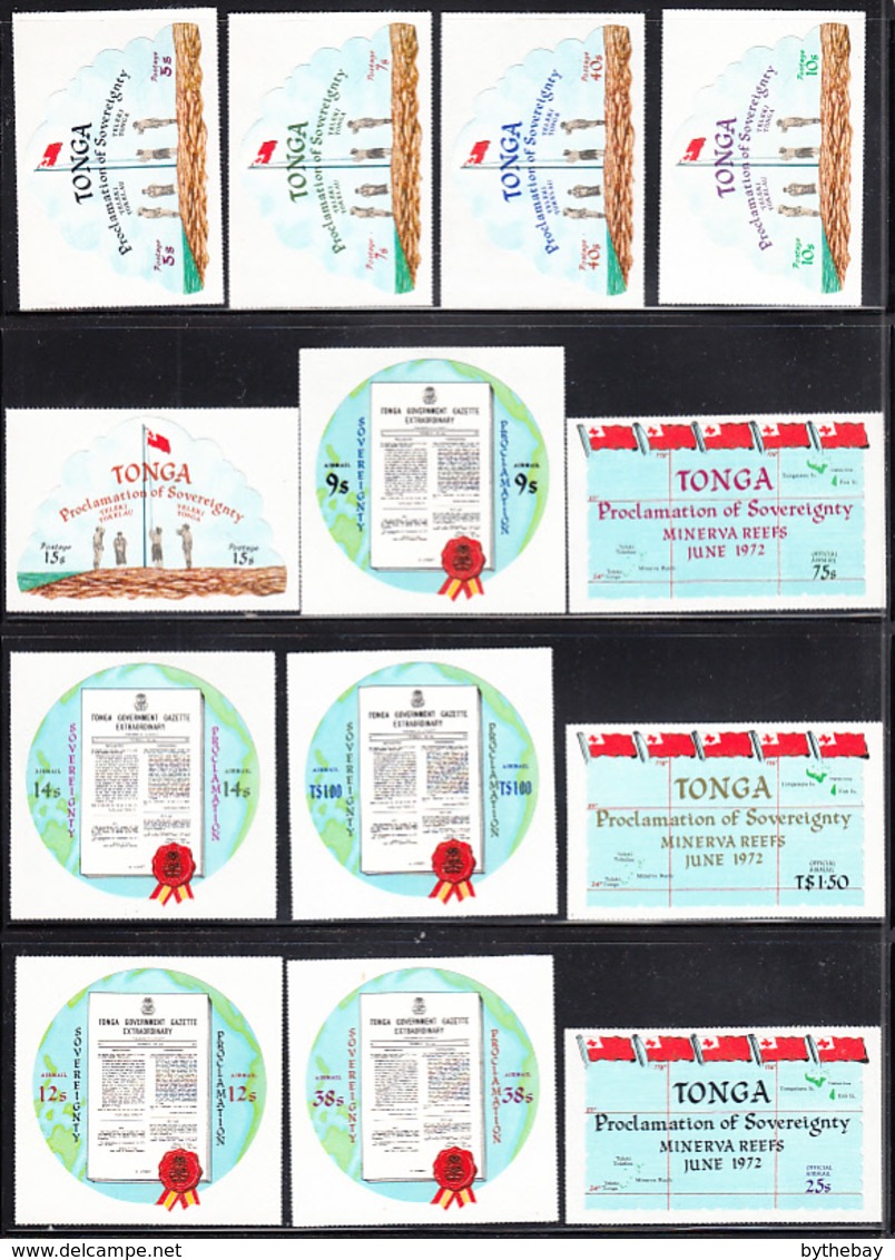 Tonga 1972 MH Sc 312-316, C119-C123, CO63-CO65 Minerva Reefs Sovereignty Proclamation - Tonga (1970-...)