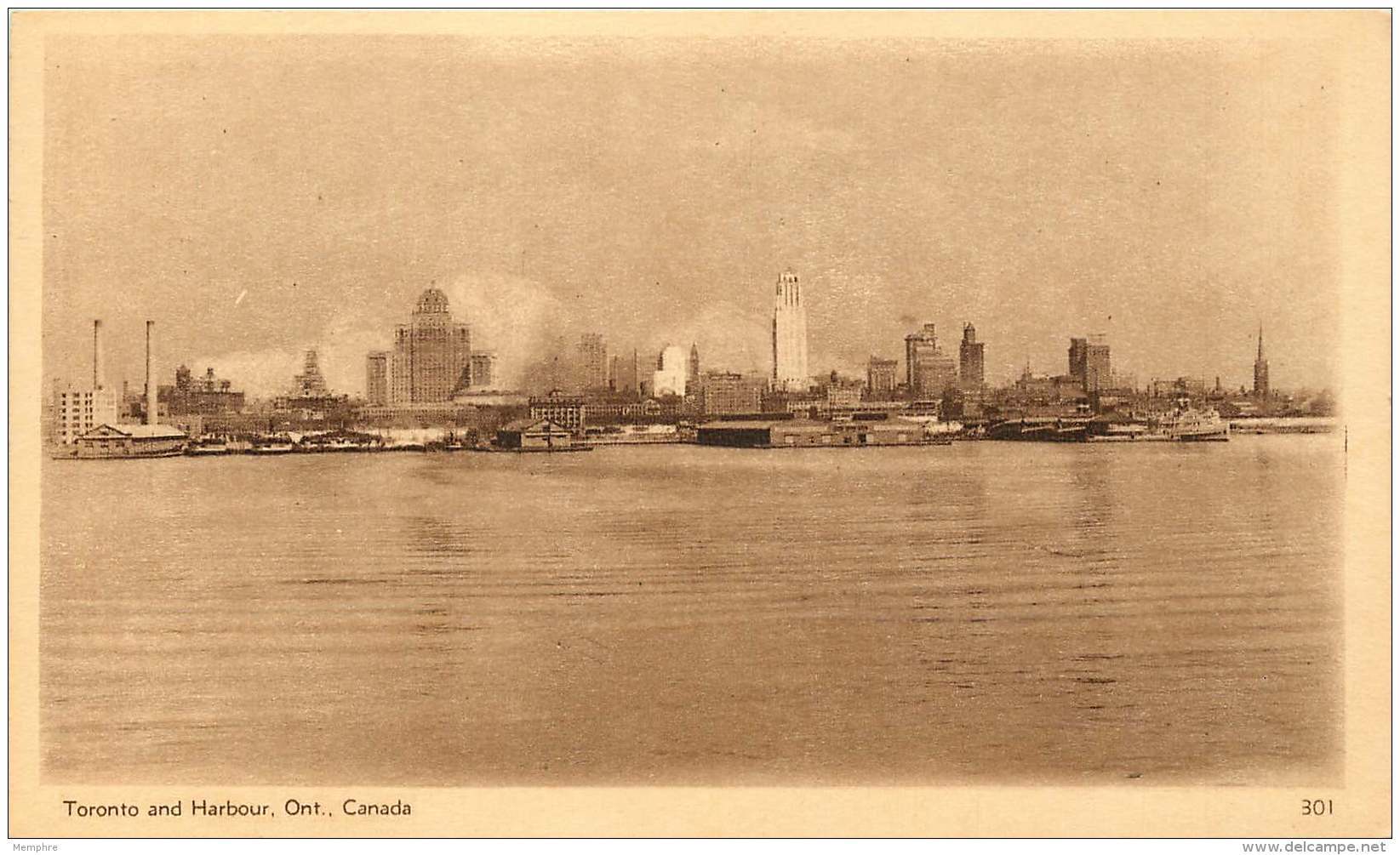 Sepia Illustrated Postcard    Toronto And Harbour  ON # 301   Unused - 1903-1954 Reyes