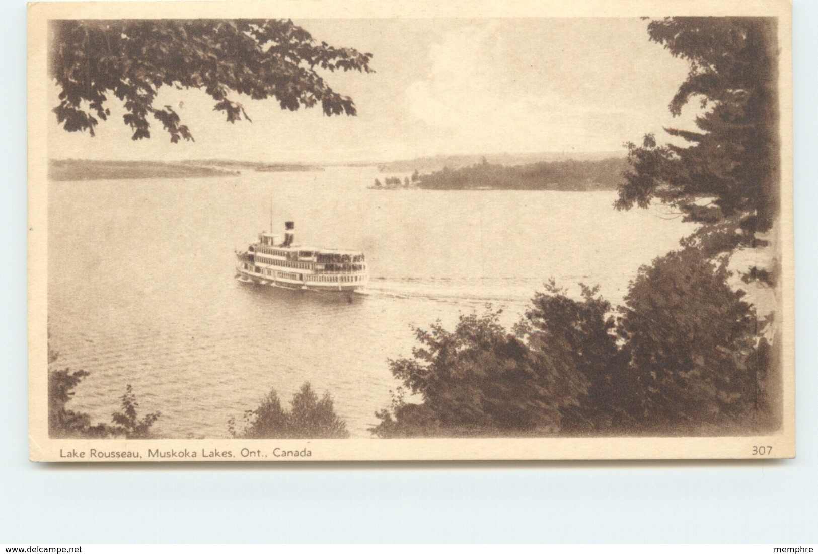 1932 Sepia View Card - Lake Rousseau, Muskaka Lakes Ont # 307 Unused - 1903-1954 Kings
