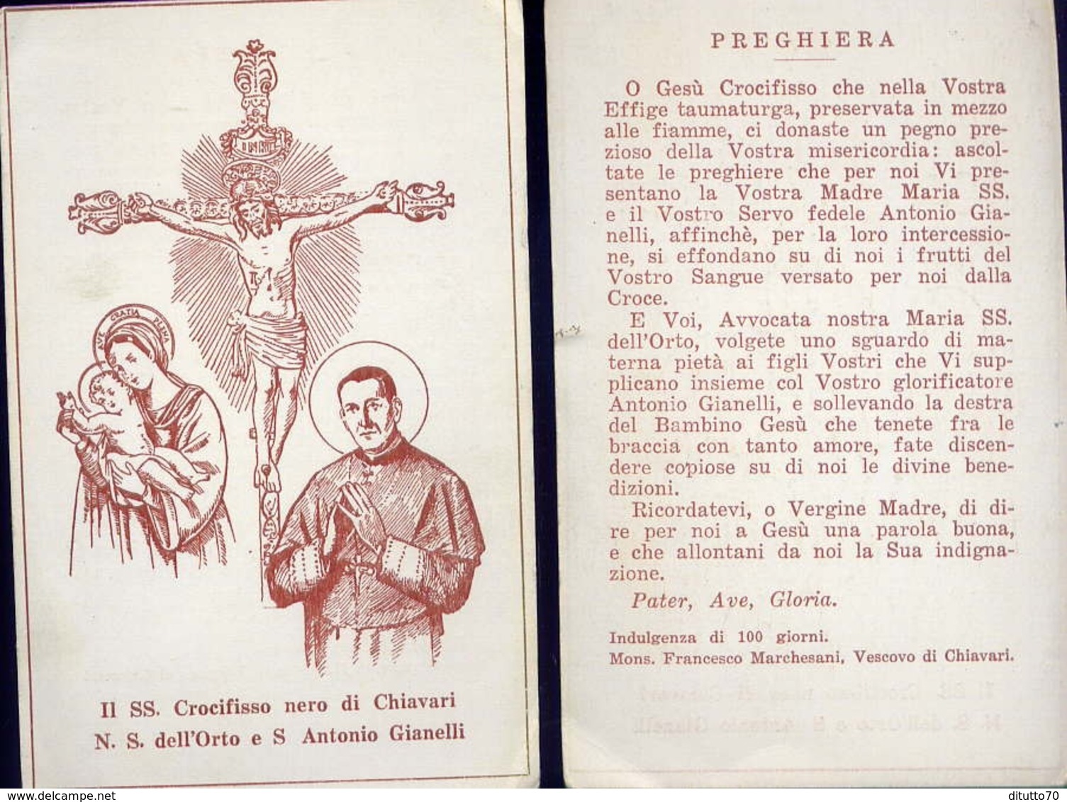 Santino - Il Ss.crocifisso Nero Di Chiavari - N.s. Dell'orto E S.antonio Gianelli - Fe1 - Santini