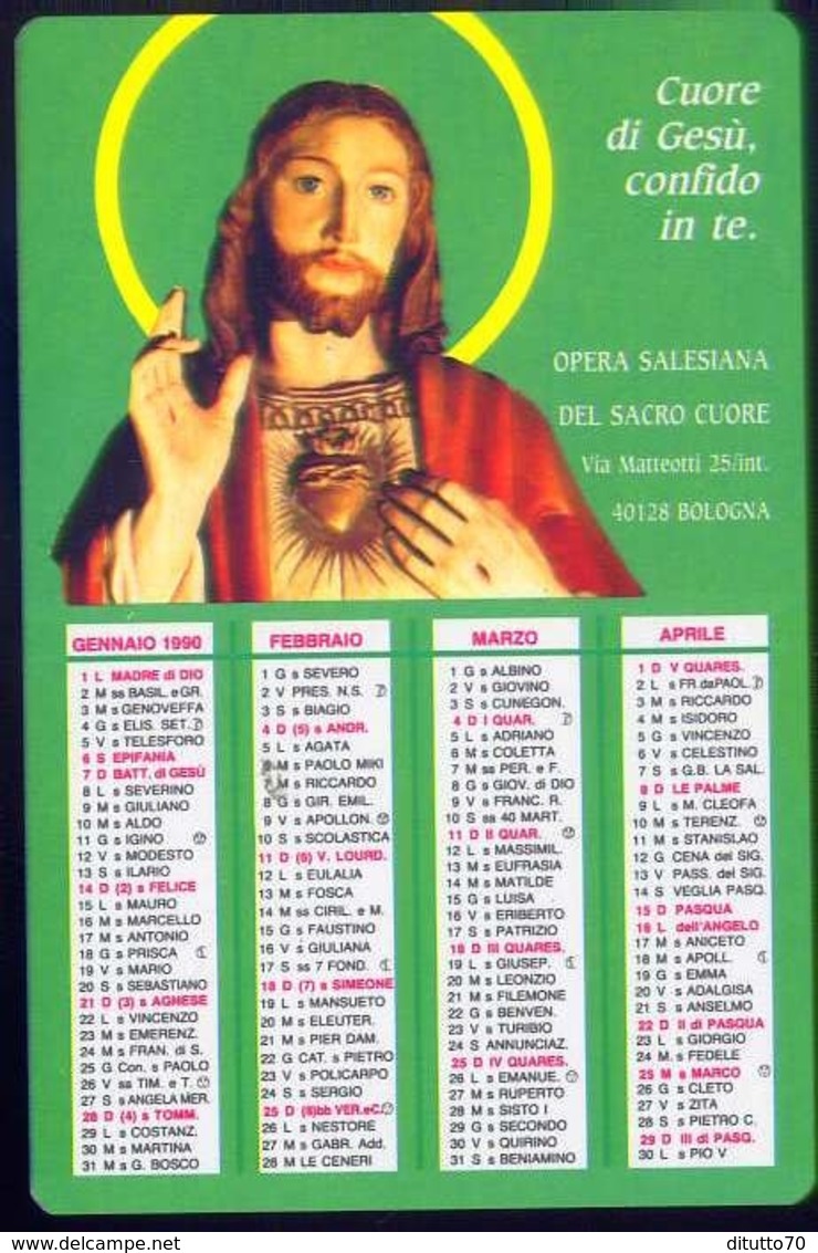 Santino - Opera Salesiana Del S.cuore - Calendarietto Anno 1990 - Fe1 - Santini