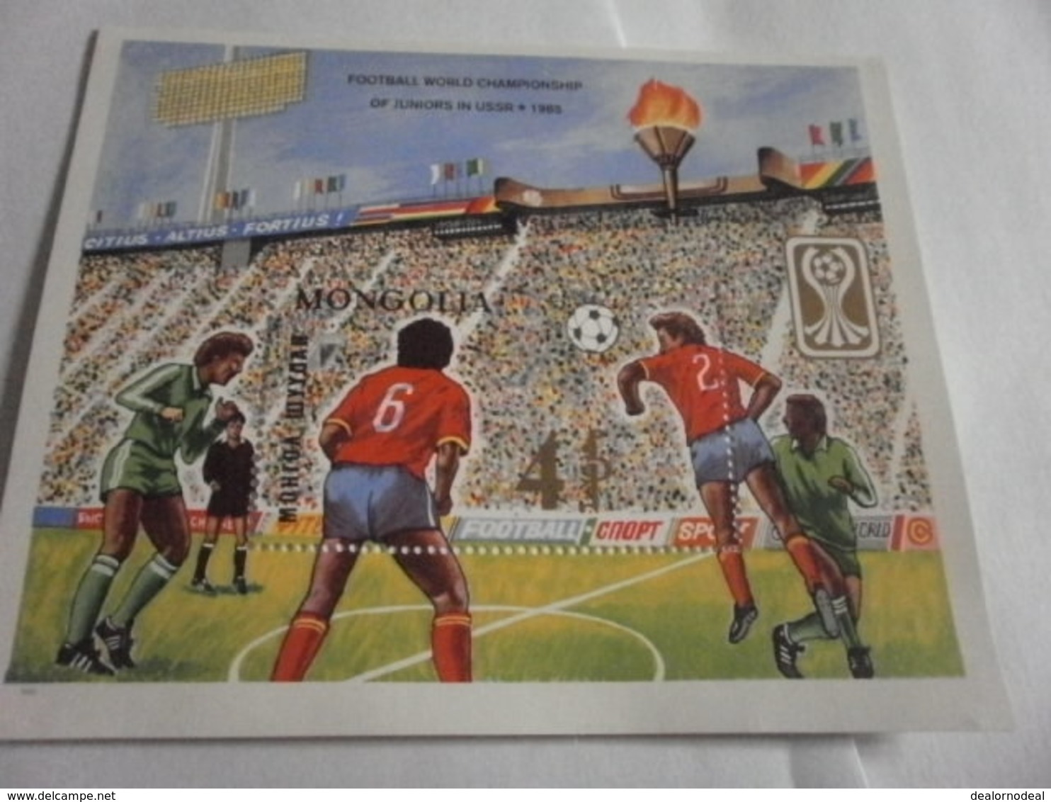 Miniature Sheet Perf Junior Football 1985 Ussr - Mongolia