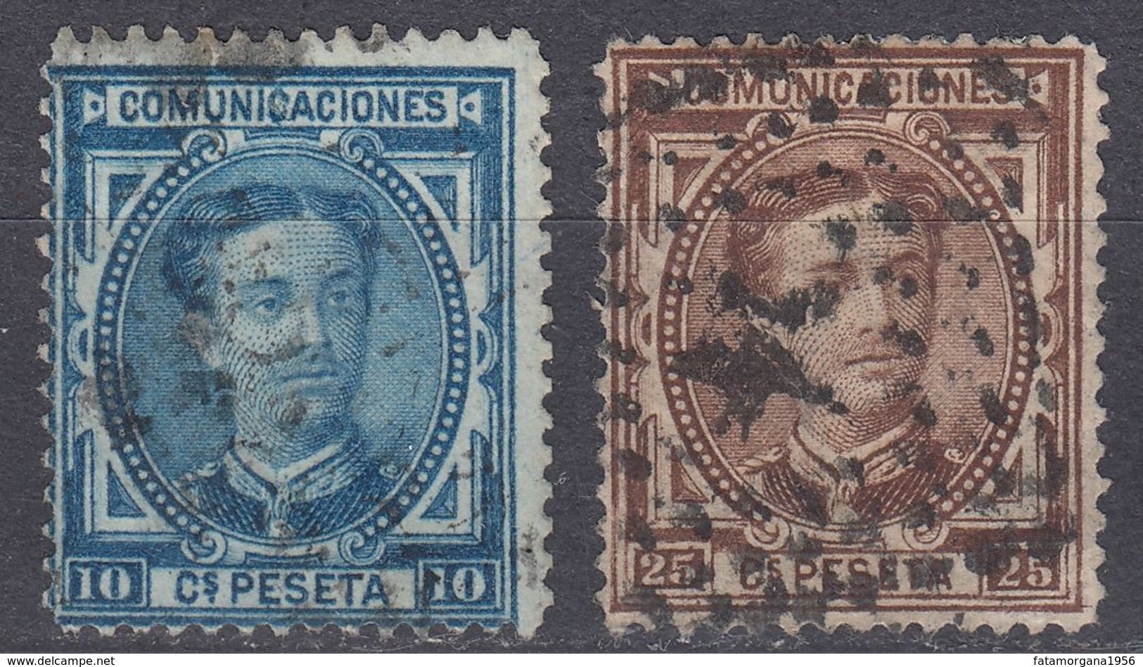 ESPAÑA - SPAGNA - SPAIN - ESPAGNE - 1876 - Lotto Di 2 Valori Usati: Yvert 164 E 166. - Usati