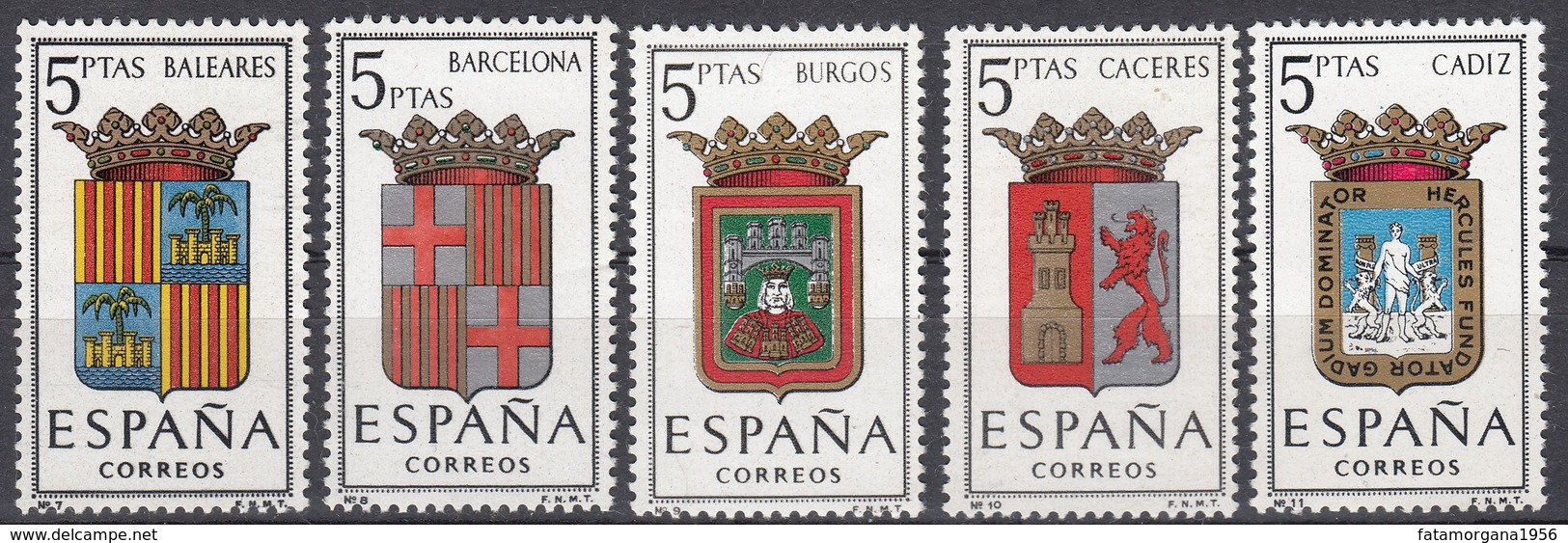 ESPAÑA - SPAGNA - SPAIN - ESPAGNE - 1962 - Lotto Di 5 Valori Nuovi MNH: Yvert 1113/1117. - Nuovi