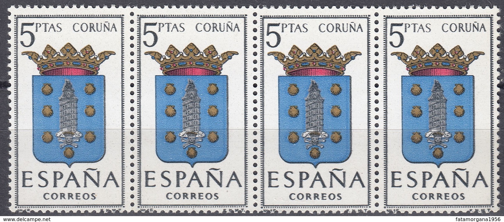 ESPAÑA - SPAGNA - SPAIN - ESPAGNE - 1963 - 4 Valori Nuovi MNH Yvert 1153 Uniti Fra Loro. - Nuovi