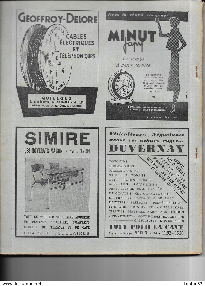 DEPT 71 - Annuaire Officiel Des Abonnés Au Téléphone De SAONE Et LOIRE Année 1954  - - Annuaires Téléphoniques