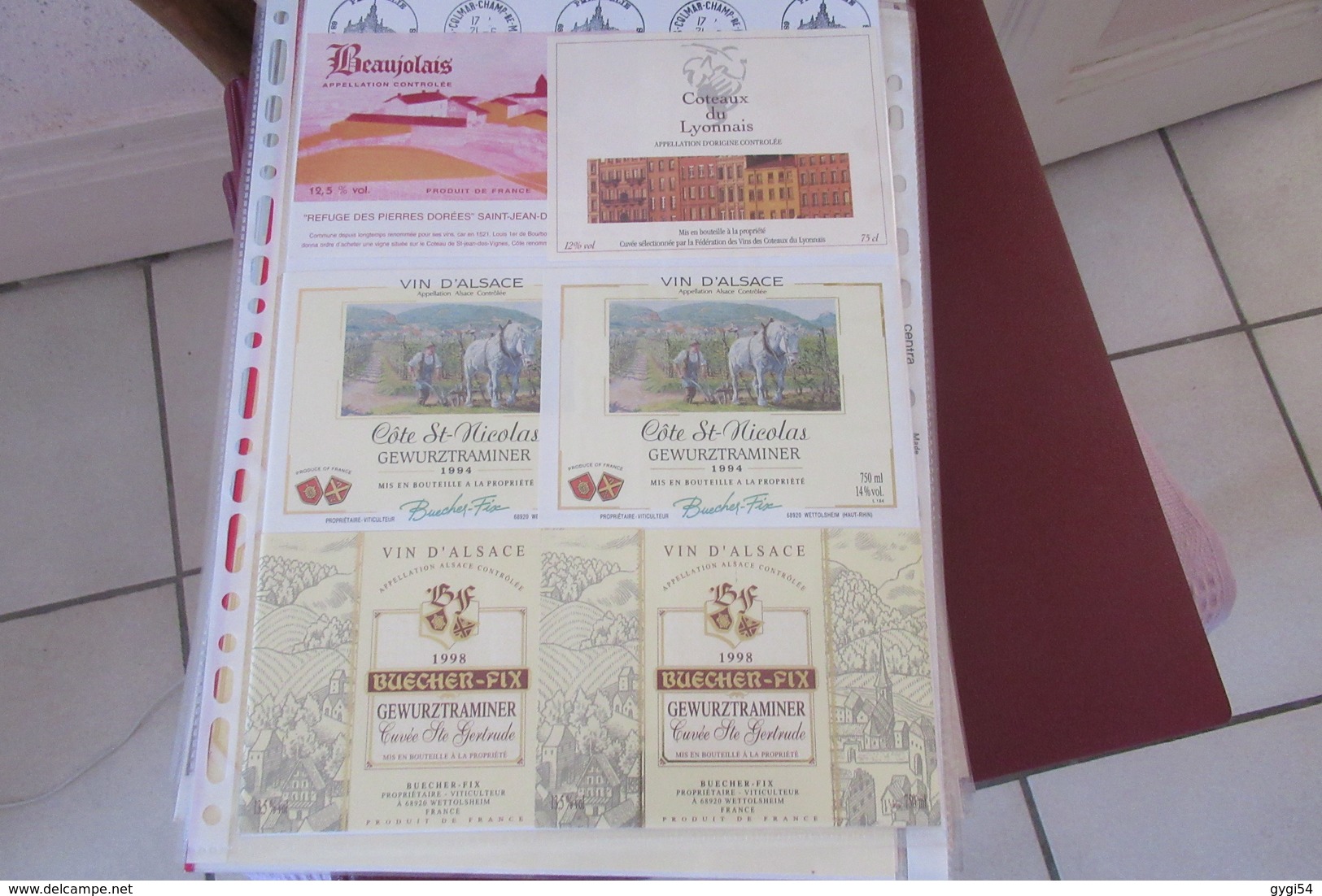 342    Etiquettes   De Vins D' Alsace BLANCS OU  ROUGES - Collections & Sets