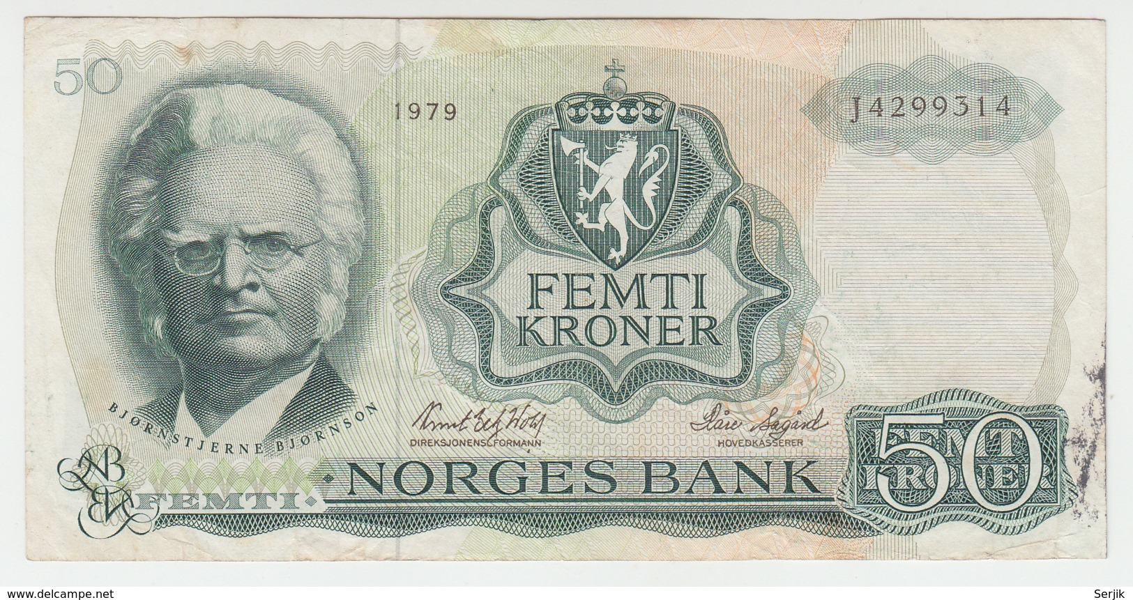 Norway 50 Kroner 1979 VF Pick 37d  37 D - Norvegia