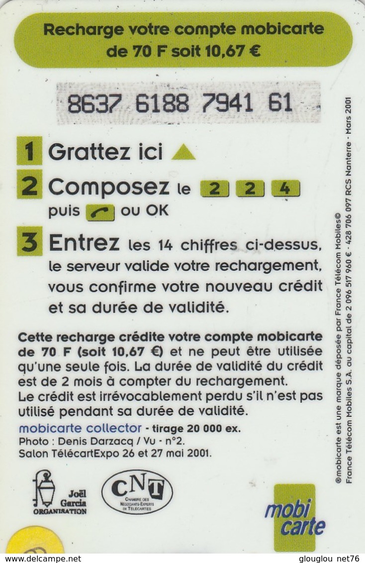 MOBICARTE  RECHARGE 70 - Mobicartes (recharges)