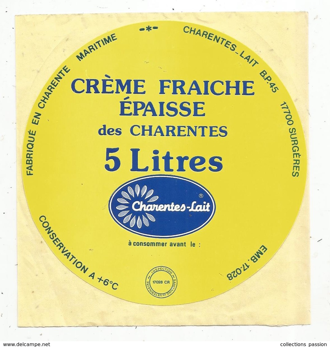 Autocollant , Crème Fraiche épaisse Des CHARENTES , CHARENTES-LAIT ,  17,  SURGERES - Pegatinas