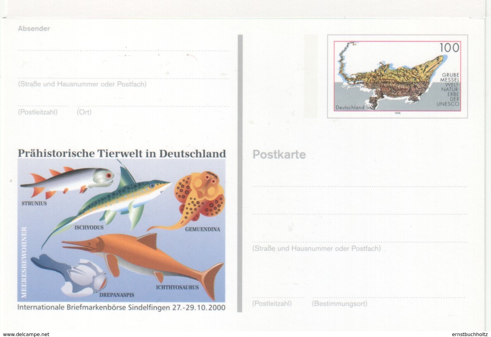 Deutschland Bild-Postkarte Weltnaturerbe UNESCO Prähistorische Tierwelt In D. - Otros & Sin Clasificación