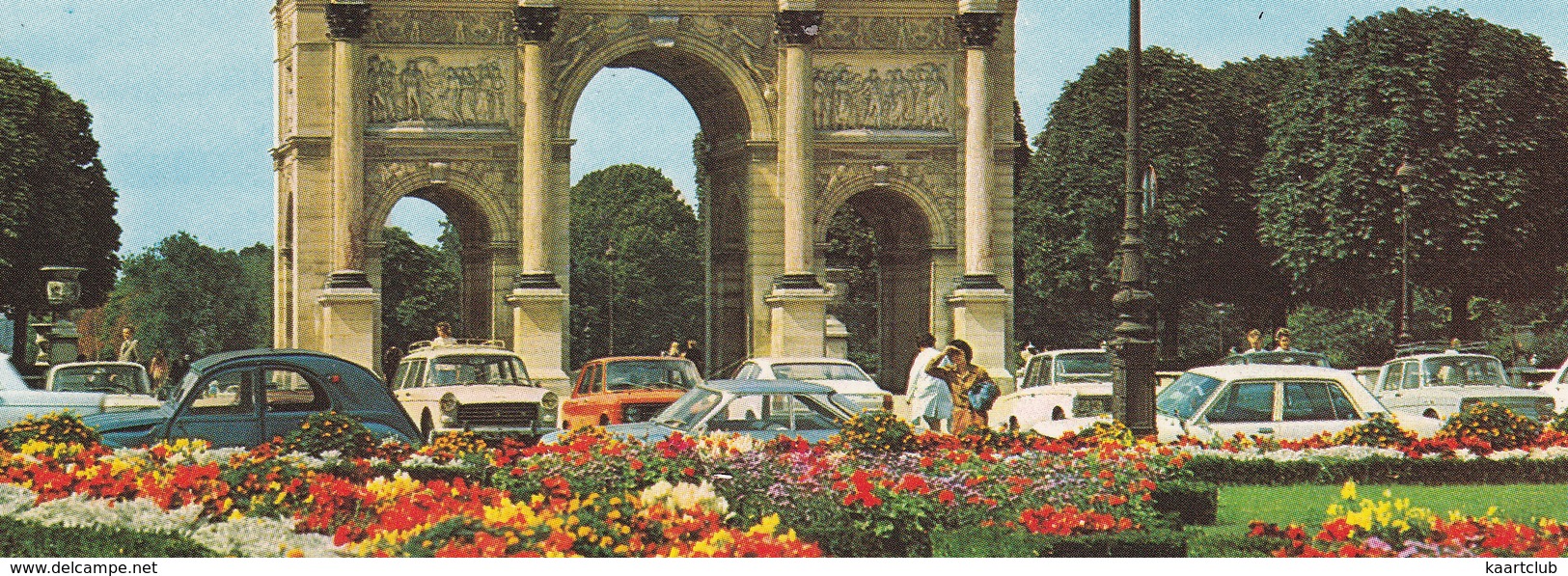 Paris: CITROËN 2CV, PEUGEOT 404, BREAK, PANHARD 24CT, FIAT 128, 125S, RENAULT 10  - L'Arc De Triomphe Du Carrousel - Toerisme