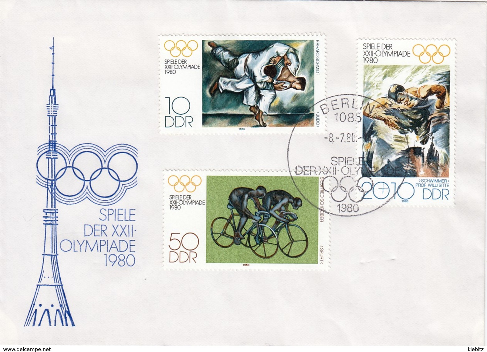 1980 MOSKAU - DDR - MiNr: 2528-2530  ET Beleg 2. Auflage Used - Sommer 1980: Moskau