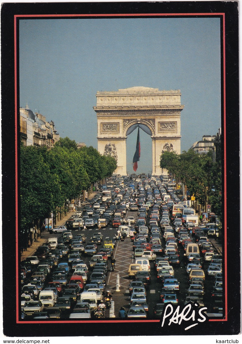 Paris: SIMCA 1100VF, RENAULT 4-COMBI, 5, 14, PEUGEOT 305, 104, CITROËN 2CV  + 100 VOITURES - L'Arc De Triomphe - Toerisme