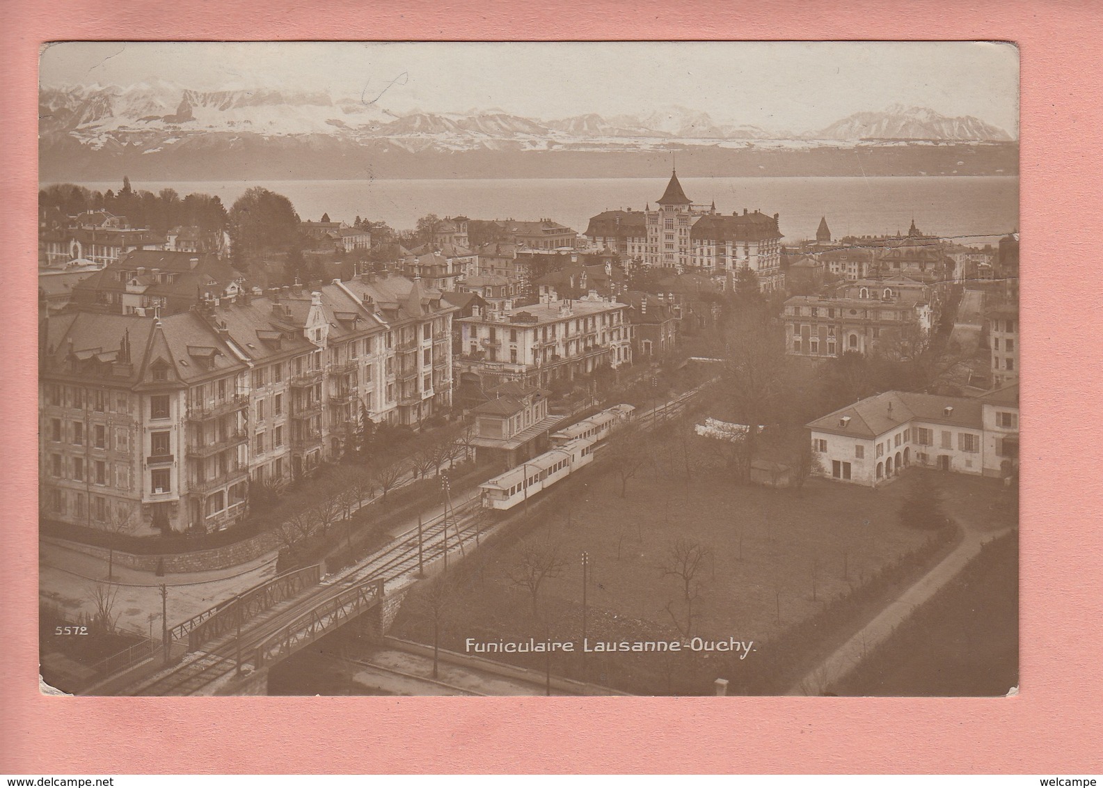OUDE POSTKAART ZWITSERLAND - SCHWEIZ - SUISSE -  FUNICULAIRE LAUSANNE - OUCHY - Lausanne
