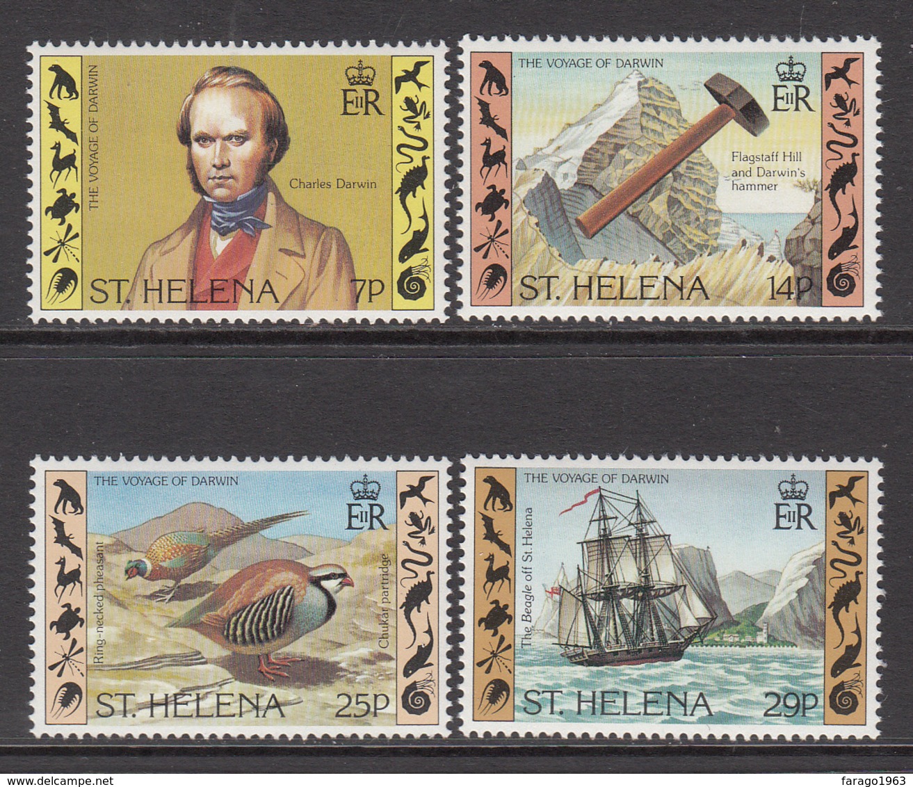 1982 St Helena Darwin Ships Birds  Complete Set Of 4 MNH - Saint Helena Island