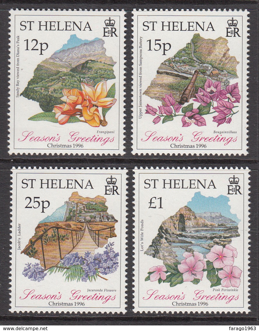 1996 St Helena Christmas Flowers Fleurs Complete Set Of  4 MNH - Saint Helena Island