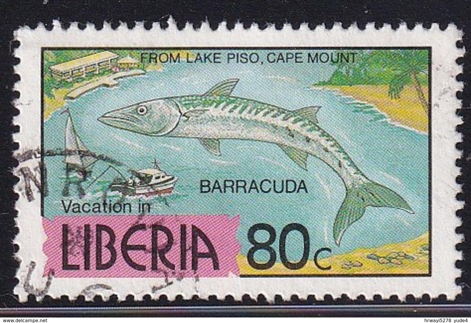 Liberia 1983, Fish, Minr 1280, Vfu - Liberia