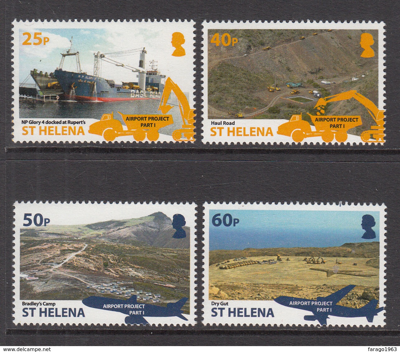 2014 St Helena Airport Project Construction Aviation Plant Machinery   Complete Set Of  4 MNH - Saint Helena Island